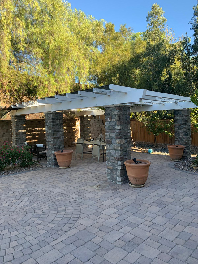 Patio roof replacement in progress.