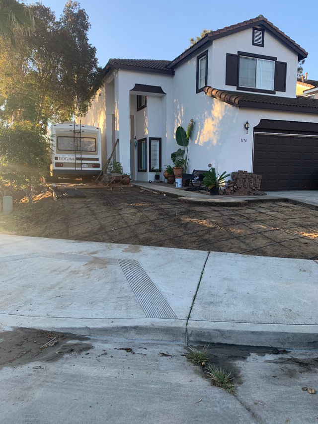 Driveway prep for cement pouring.