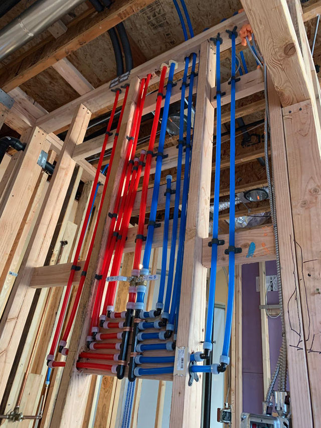 Color-coded water pipes installed for clear, organized flow control.